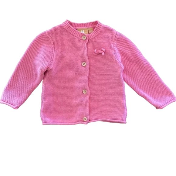 Manor Baby Pink Knit Cardigan Sweater 6 Months - Picture 1 of 7